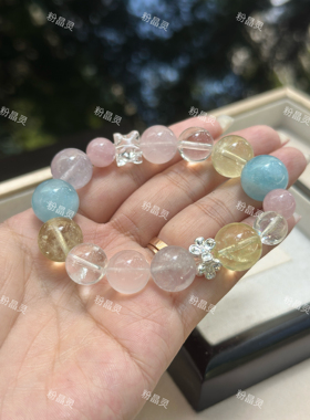 萌货小铺原创手作DIY紫水晶粉水晶柠檬黄水晶多宝手串手作
