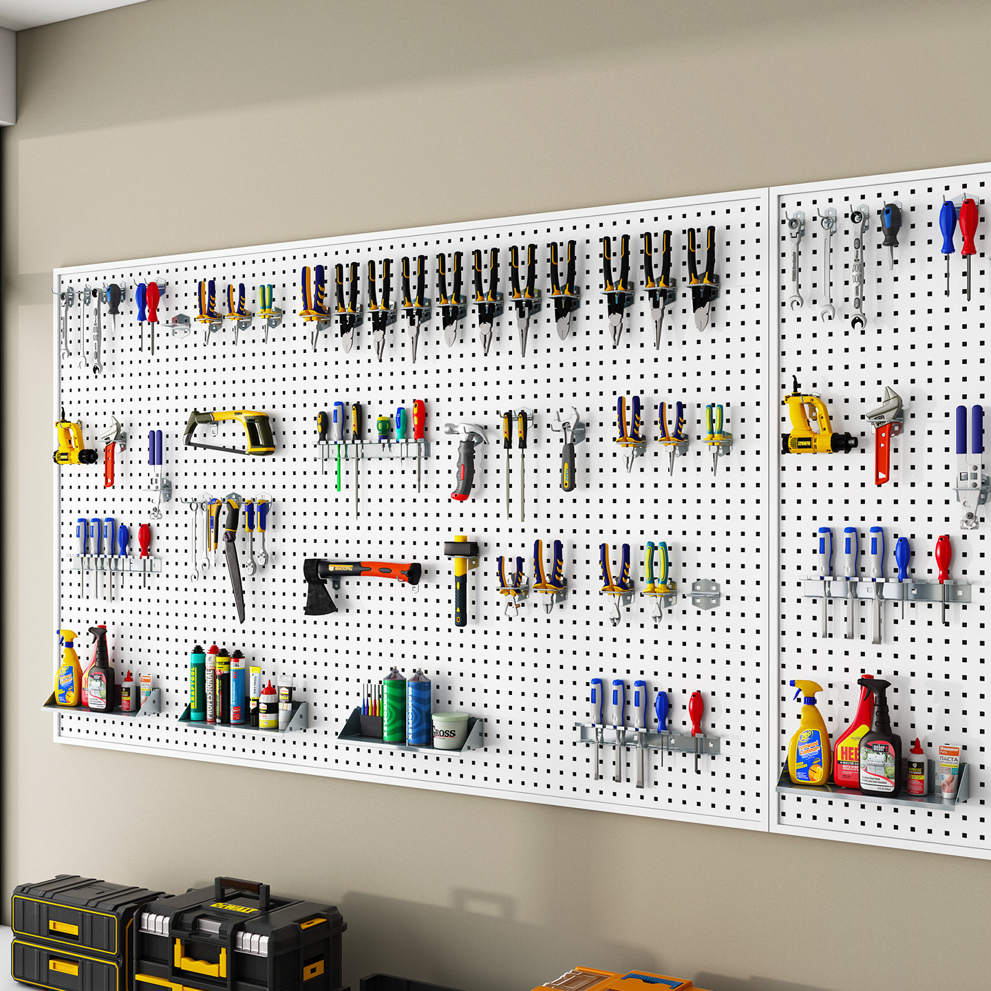 Customized square hole thickening hardware tools metal wall punching shelf hole board universal multi-functional storage board