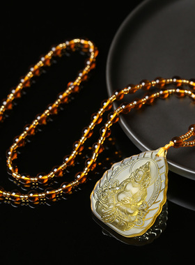 个性简约网红锁骨链天然黄水晶