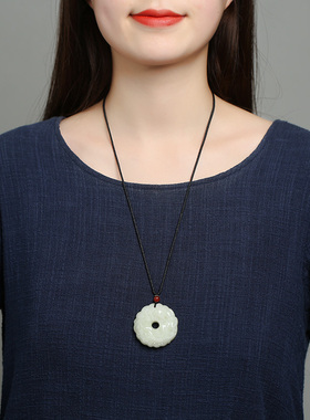 天然和田玉男士女款貔恘平安扣