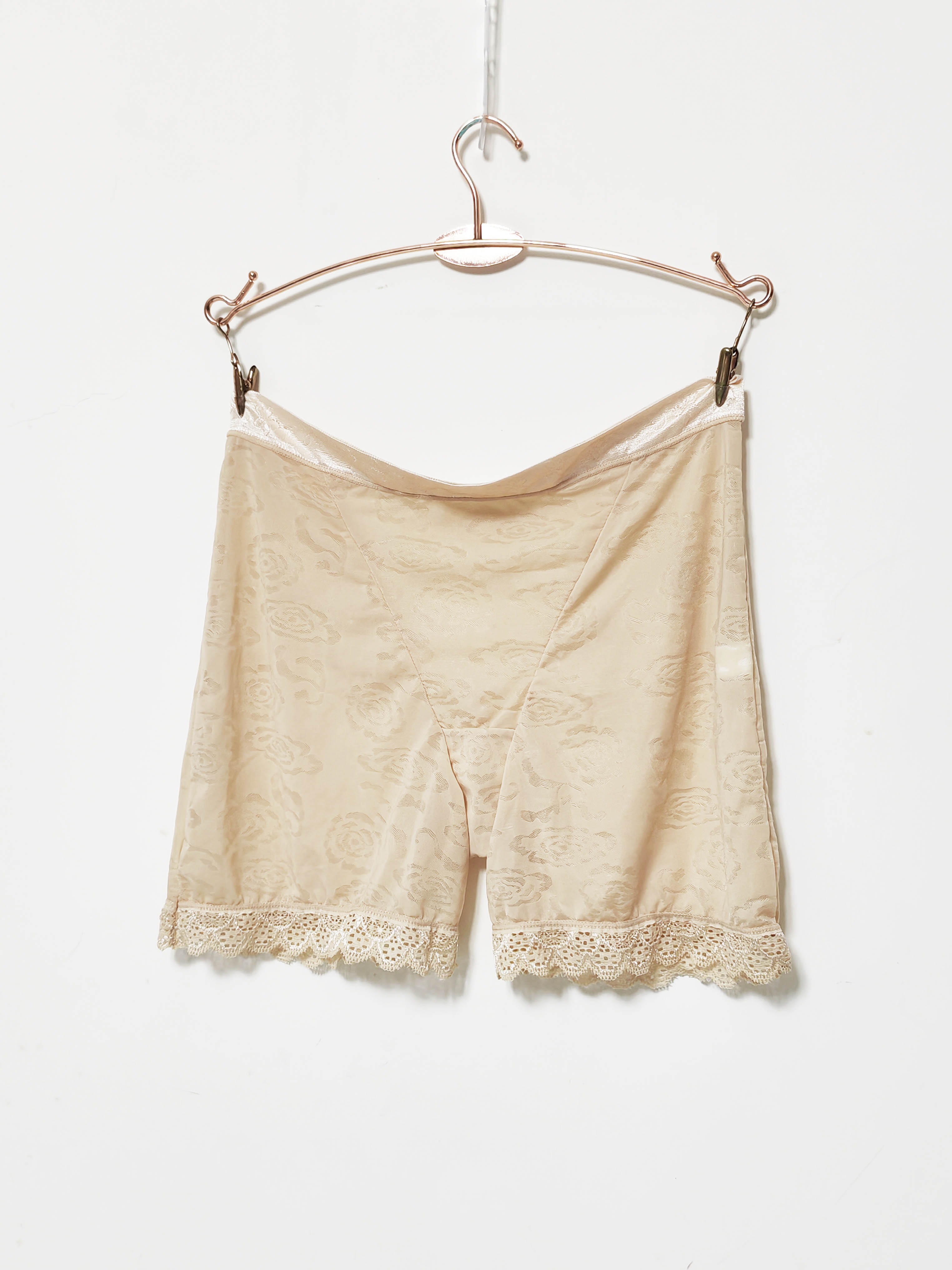 夏季蕾丝提花安全裤薄款无痕冰丝内裤女平脚三分打底裤中高腰短裤 - 图0