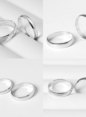 免费刻字s925银戒指简光面对女生