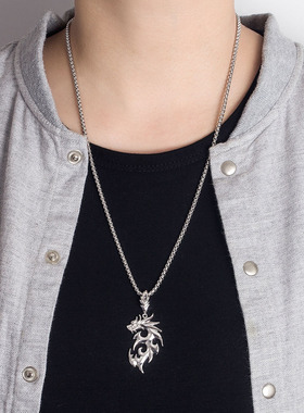 日韩风纯银男士盒子链礼物挂饰品