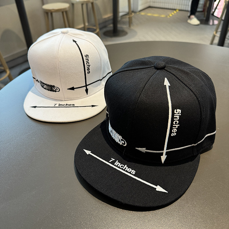 韩版嘻哈平沿帽子男女春夏青少年百搭板帽时尚字母箭头刺绣棒球帽,淘宝优惠券,粉丝福利购,淘宝优惠卷