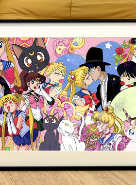 星空美少女背影水兵月月野兔水手月亮倩妮迪公主SailorMoon装饰画