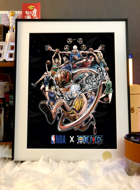 星空OPX NBA海贼王尼卡路飞luffy湖人队红发索隆罗艾斯娜美装饰画