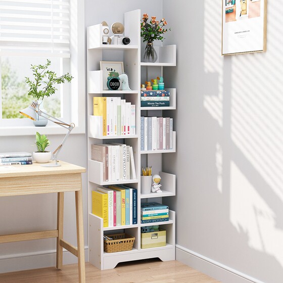 Multi-layer floor-standing bookshelf covering an area of less than 0.1 square meters