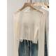 ເສື້ອຍືດສັ້ນ tulle chiffon lace-up blouse ມີ suspenders