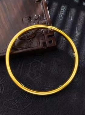 泥鳅背古法空心黄金手镯999足金