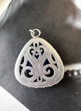 925纯银青金石吊坠古董首饰