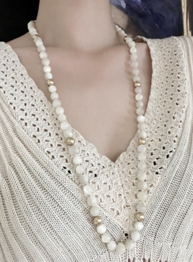 珍珠母贝珠项链古董首饰