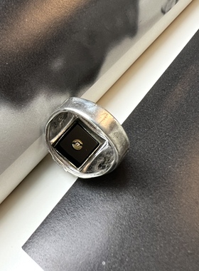 925纯银黑玛瑙戒指古董首饰