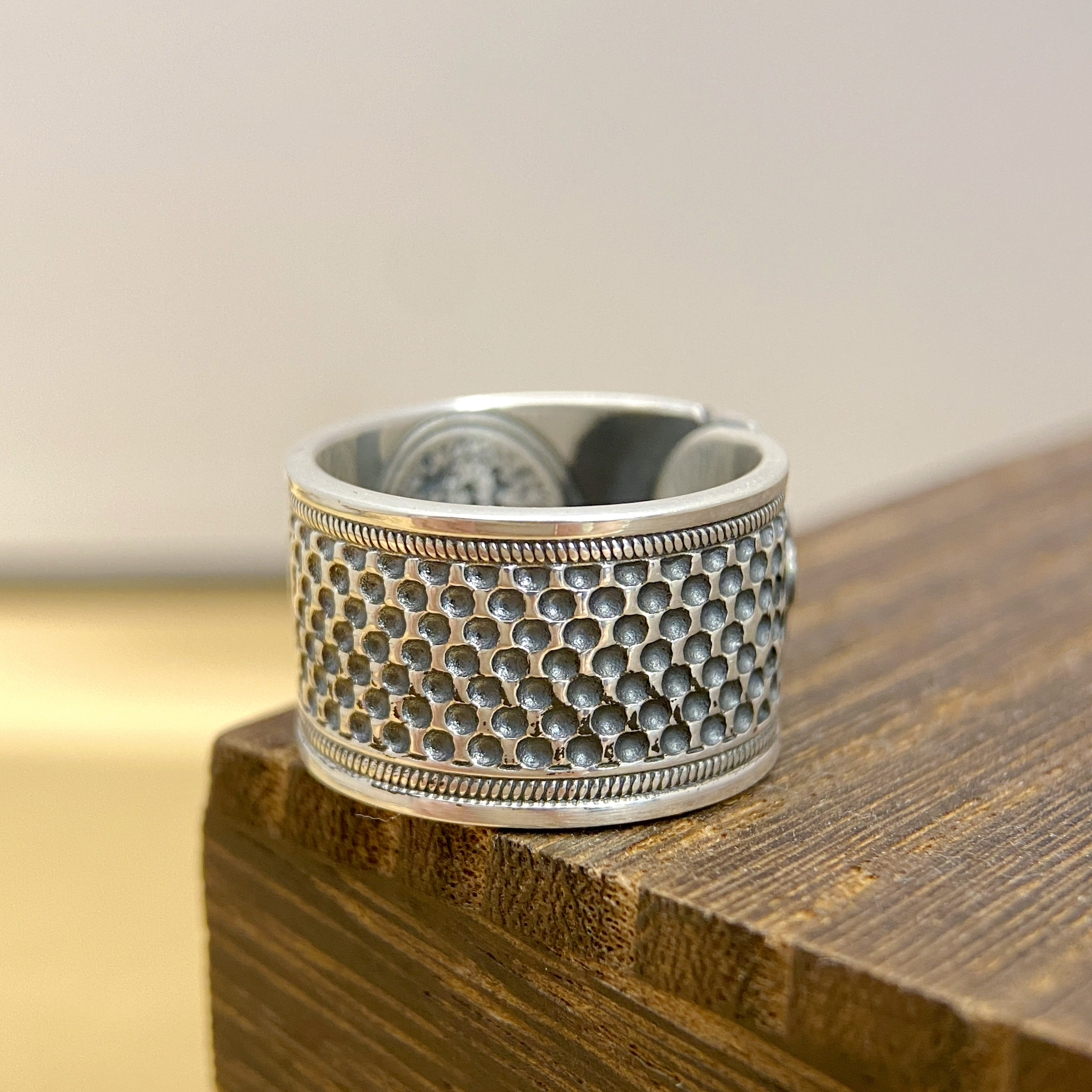 999纯银加宽顶针吉祥戒指防扎手缝纫银指套箍顶针箍款复古,淘宝优惠券,粉丝福利购,淘宝优惠卷