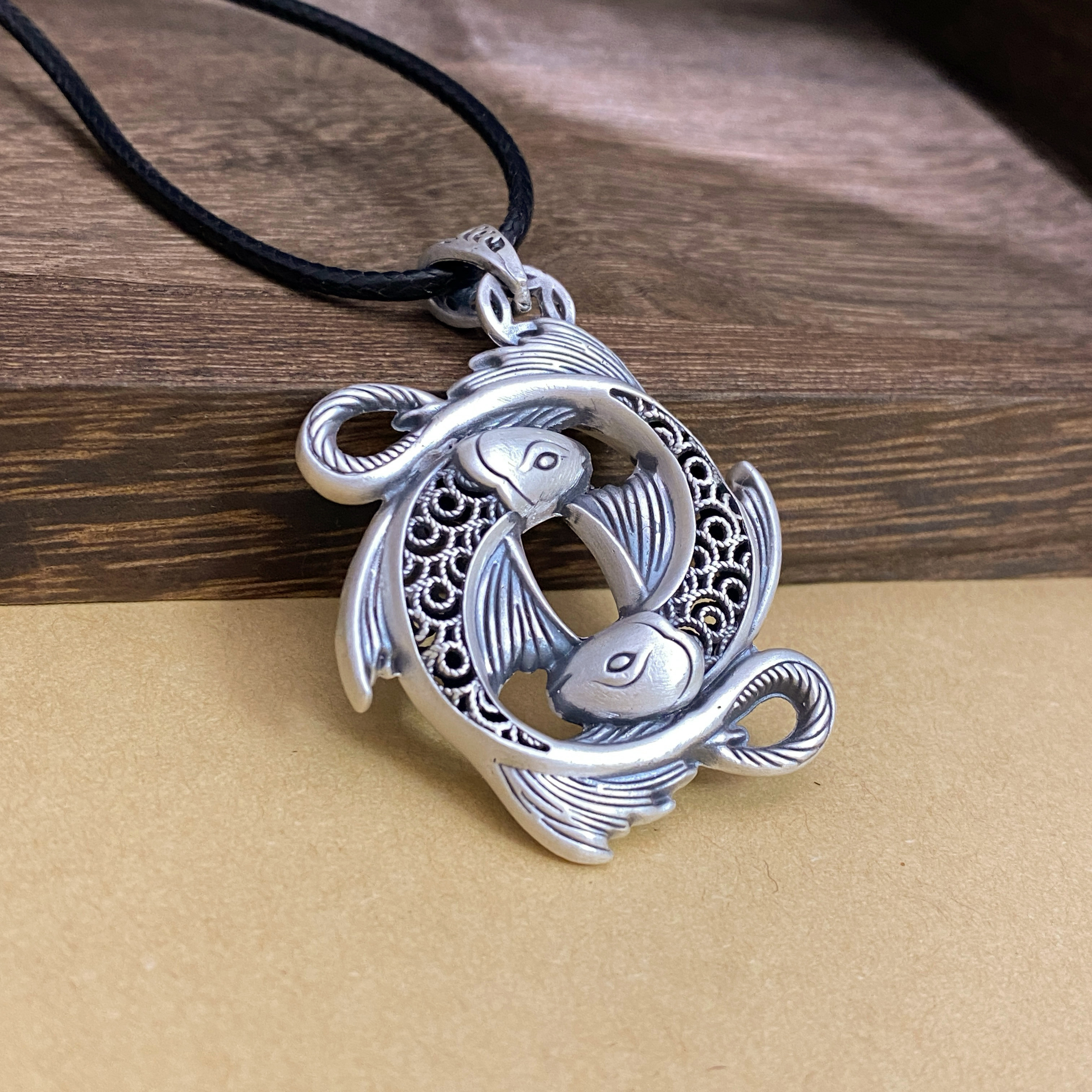 足银999复古民族风百搭个性潮流女饰镂空毛衣坠 双鱼吊坠毛衣链,淘宝优惠券,粉丝福利购,淘宝优惠卷