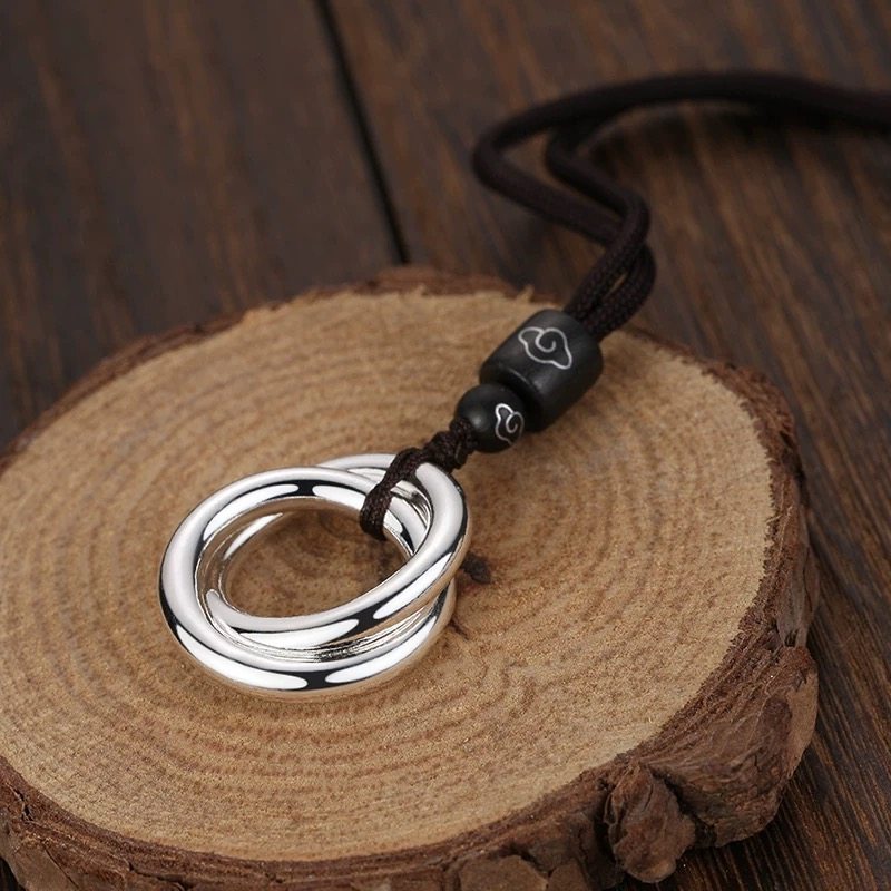 999纯银吊坠乾坤圈男女款圆环项链毛衣链挂件平安扣送男女友礼物,淘宝优惠券,粉丝福利购,淘宝优惠卷