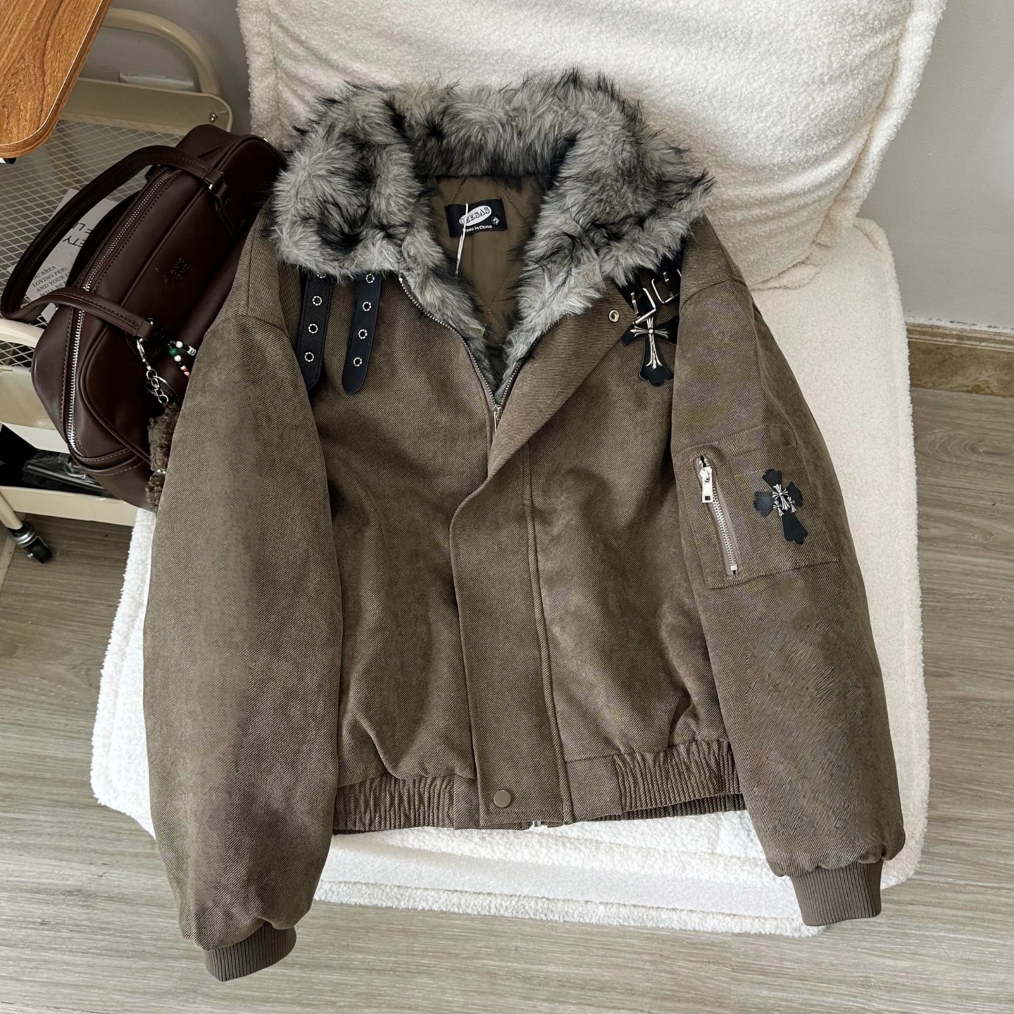 大码胖mm毛领加绒加厚防寒宽松棉衣棉服冬季保暖座山雕派克服外套,淘宝优惠券,粉丝福利购,淘宝优惠卷