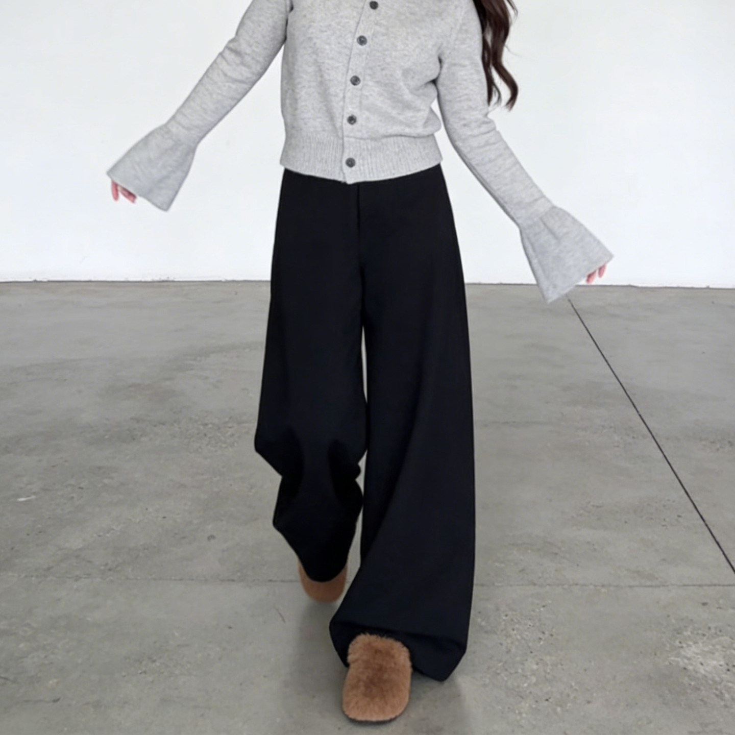 大码胖mm黑色高腰弯刀阔腿西装裤女加绒加厚宽松显瘦冬季休闲裤子,淘宝优惠券,粉丝福利购,淘宝优惠卷