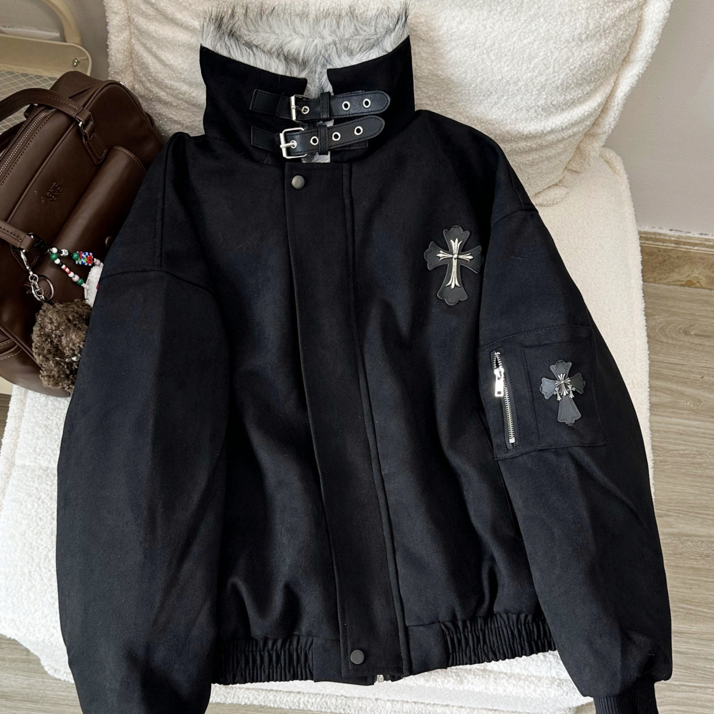 大码胖mm毛领加绒加厚防寒宽松棉衣棉服冬季保暖座山雕派克服外套,淘宝优惠券,粉丝福利购,淘宝优惠卷