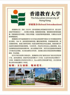 香港八大院校海报自粘墙贴纸