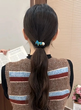简约卡通小马珠珠发圈女