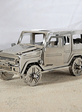0新研发不锈钢奔驰车吉普摆件