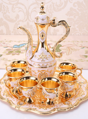 白酒杯分酒器家用小酒杯酒具套装欧式金属酒茶壶茶杯壶摆件礼物