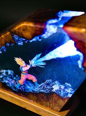 七龙珠赛亚人悟空喷电吐息树脂小夜灯床头灯氛围灯摆件装饰品礼物