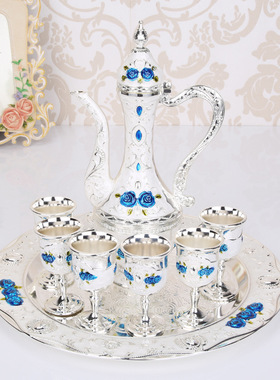 欧式俄罗斯复古宫廷酒具套装家用婚礼酒壶酒杯茶壶茶杯套装摆件
