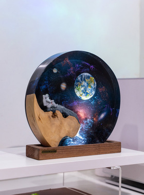星空繁星星际旅行蓝色星球地球星系银河系宇航员小夜灯摆件礼物