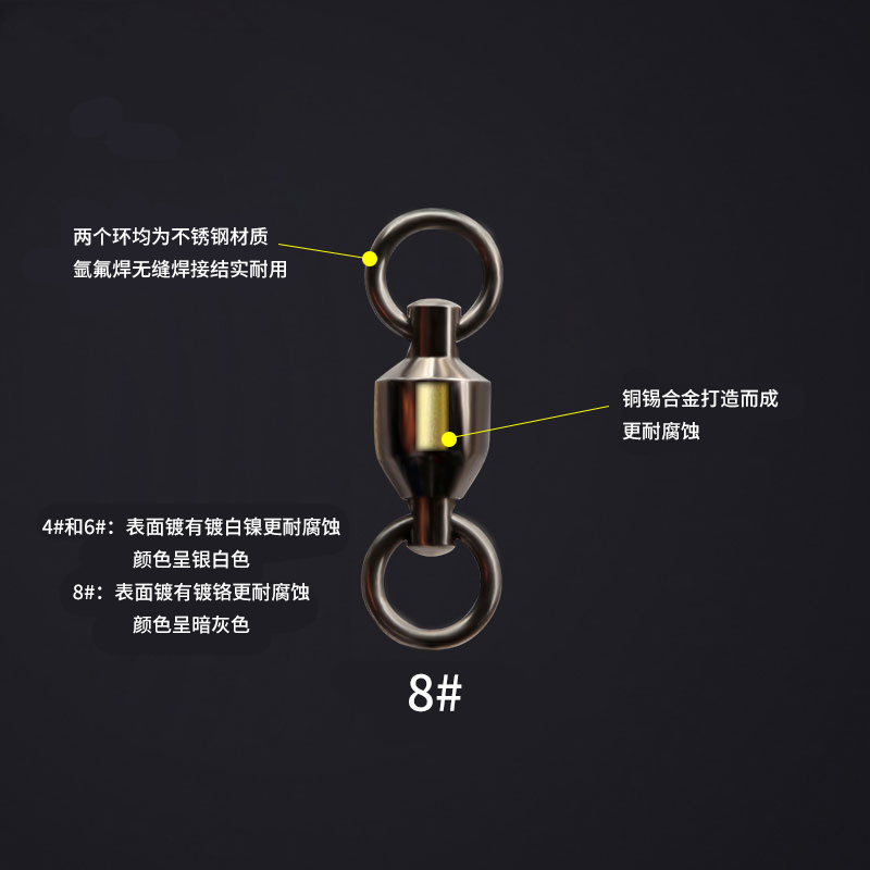 高速转环八字环强拉力连接器大物8字环钓鱼鲟鱼青鱼渔具垂钓用品