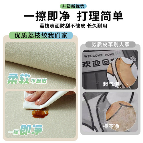 纯色入户门地垫进门大门口门垫家用防滑脚垫可擦免洗皮革地毯pvc - 图0