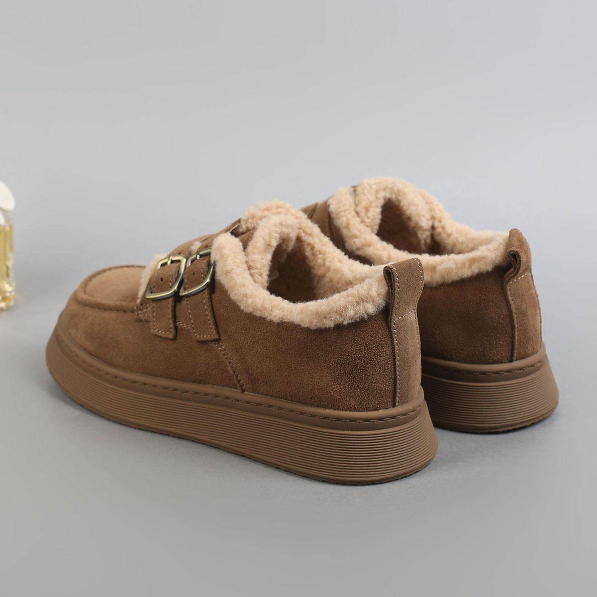 福禄桐厚底雪地靴女冬季加绒加厚双皮带扣平底舒适保暖一脚蹬女鞋,淘宝优惠券,粉丝福利购,淘宝优惠卷