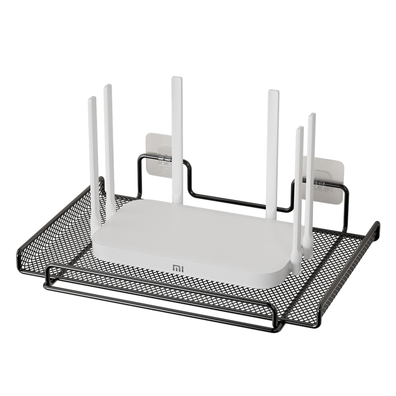 路由器收纳架宿舍墙上免打孔壁挂式挂墙电视机机顶盒置物架放置架-图3