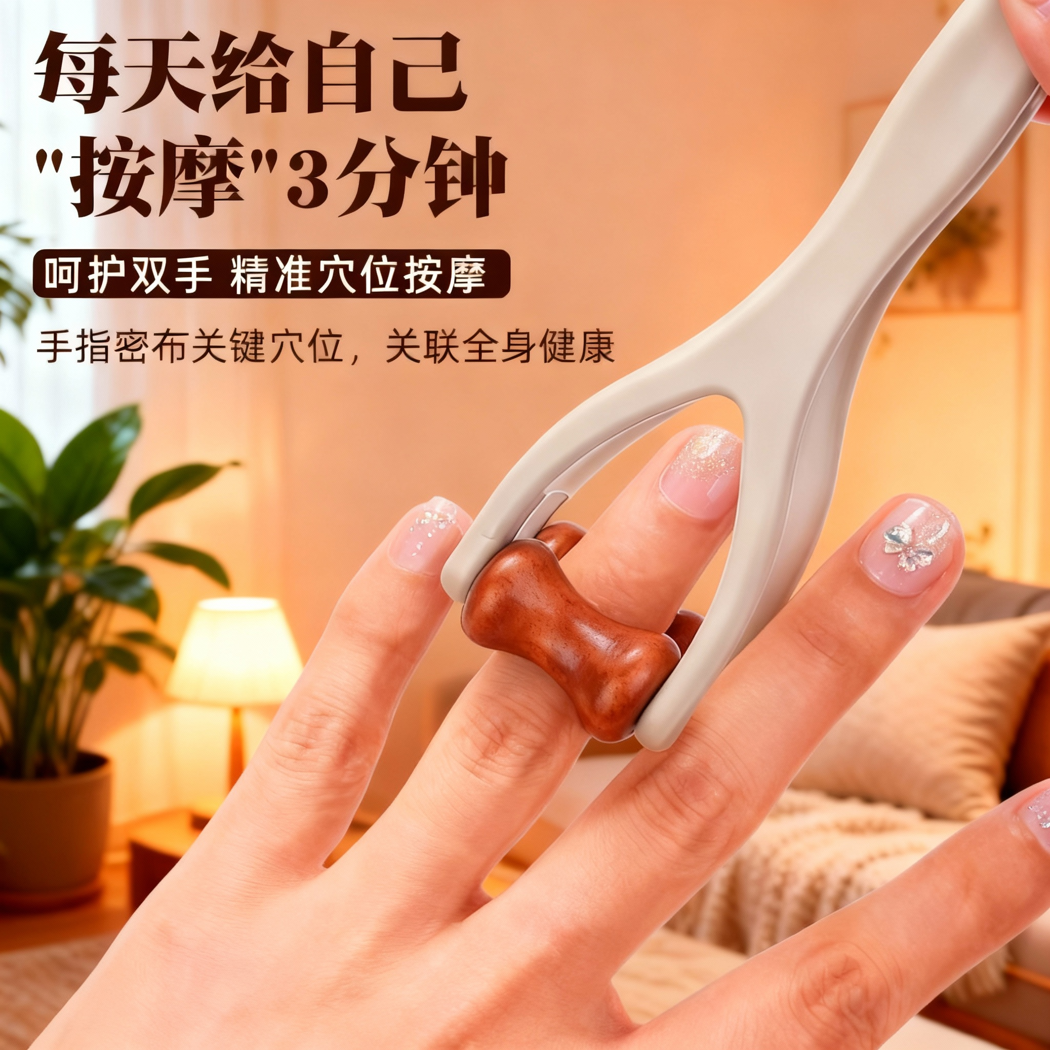 手指按摩器实木质滚轮美指舒压舒缓疲劳关节按摩器材关节放松神器,淘宝优惠券,粉丝福利购,淘宝优惠卷