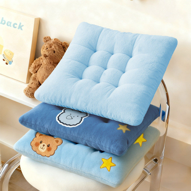 加厚坐垫椅子椅垫冬季办公室久坐学生小凳子屁股垫子软家用牛奶绒