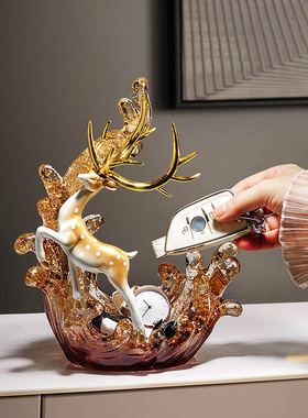 新中式福鹿收纳摆件工艺品