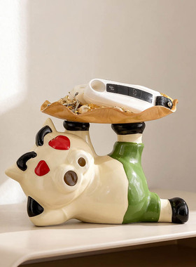 可爱猪托盘收纳置物摆件