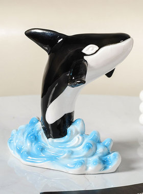 轻奢鲸鱼装饰摆件陶瓷工艺品