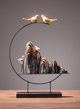 新中式风书房博古架酒柜装饰品