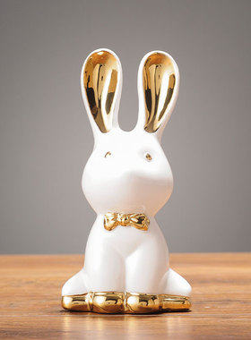 轻奢创意兔子公仔摆件家居电视柜