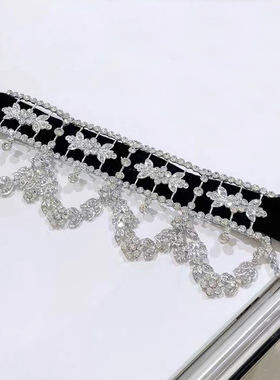 欧美夸张奢华重工闪钻choker颈链时尚气质舞会晚宴名媛风配饰项链