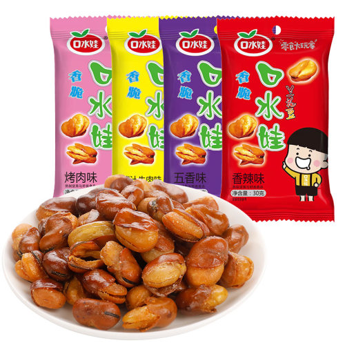 口水娃兰花豆26g*30包香脆木豆蚕豆香辣酱汁牛肉味休闲零食小吃 - 图0