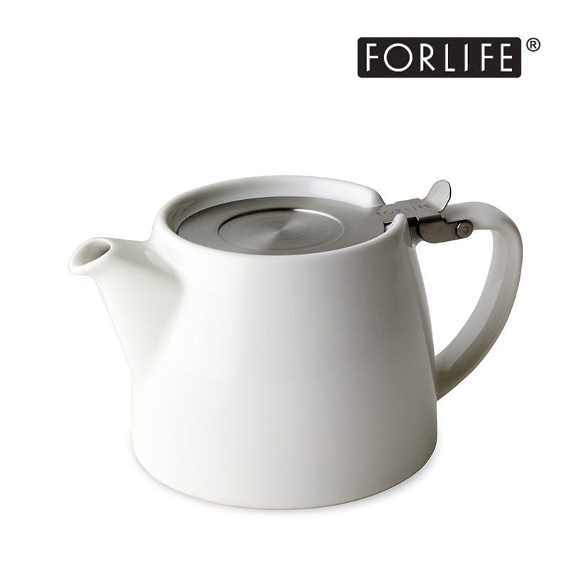 美国FORLIFE桩树人家无铅彩色陶瓷壶耐热茶壶不锈钢过滤茶壶530ml - 图2