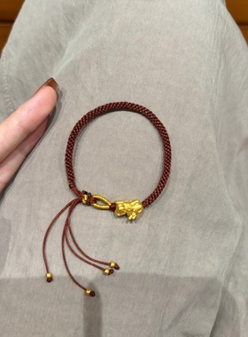 本命年女轻奢小众设计百搭手饰精致沙金流苏招财编绳貔貅盘缠手链