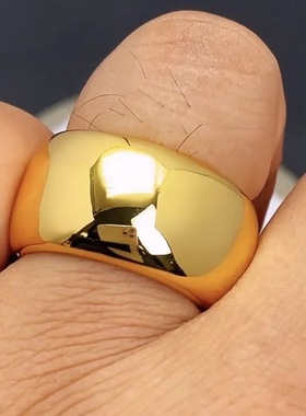 金店同款仿真金镀金戒指男女款情侣简约时尚个性百搭戒指情侣对戒