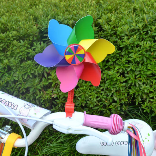 儿童自行车装饰车把手儿童车平衡车铃铛风车飘带女孩女童挂件配饰