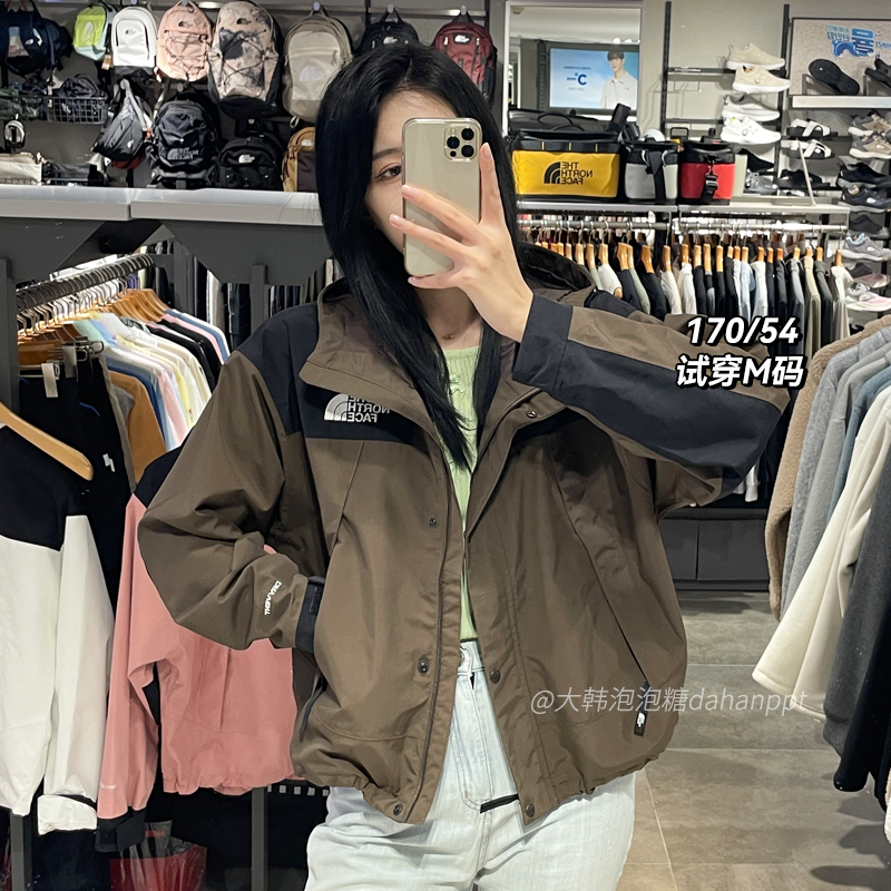 现货秒发TheNorthFace北面冲锋衣女小个子粉色美拉德外套NJ2HP80 - 图2