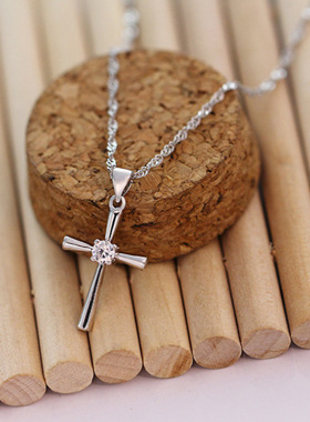 925纯银简约优雅项链女闺蜜镶钻