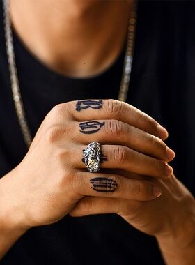 男女送礼物神兽戒指雕刻貔貅指环