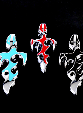 火焰炫酷风男士十字架项链